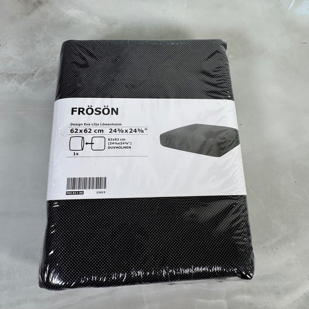Ikea Froson Seat Pad Cushion Cover Dark Grey 62x62 cm 24 3/8"x24 3/8" Duvholmen